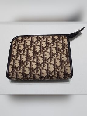 Vintage Christian Dior Diorissimo Monogram Canvas Clutch Cosmetic Mini Bag